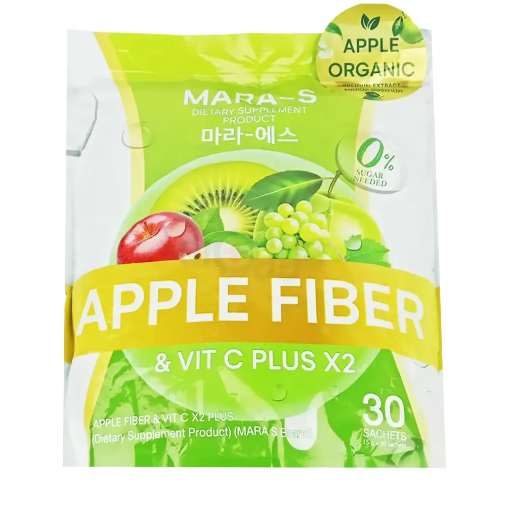 MARA-S Apple Fiber & Vitamin C Plus X2  Powder Dietary Supplement (15g × 30 Sachets)